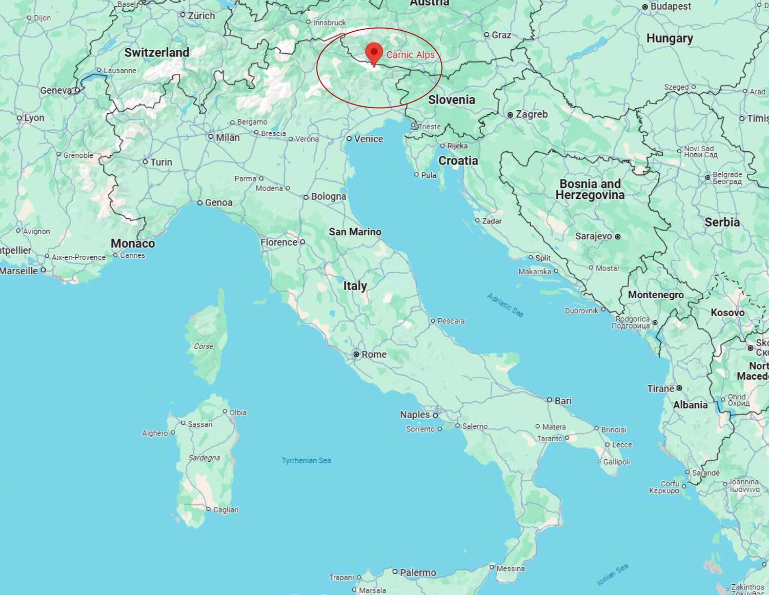 alpi carniche maps